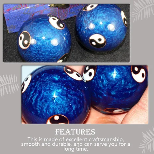 Vista 4 de Healifty 1 set Baoding Masaje de manos Esmalte Suave para Alivio y Salud de las Articulaciones para Ejercicio de Mano y Relajación