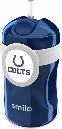 Vista 32 de Smilo Vaso con popote de Arizona Cardinals con licencia oficial de la NFL, para bebés y niños pequeños, con popote de silicona ponderado y capacidad