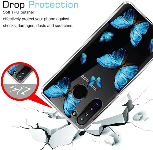 Vista 7 de Funda para Galaxy A21 (no compatible con A21S), Samsung A21, funda transparente y flexible de TPU de silicona suave de goma suave para Samsung