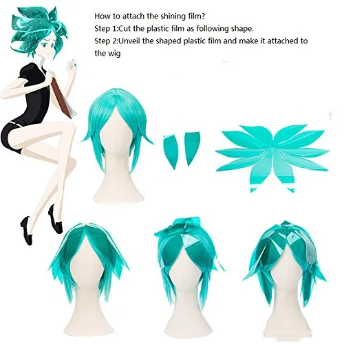 Vista 2 de Nuoqi Phosphophyllite Cosplay peluca para mujer anime gemas pelos ZY283