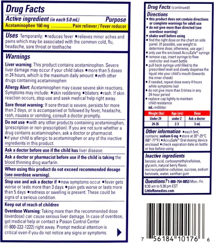 Vista 7 de Little Remedies Medicina para bebés, fiebre infantil y alivio del dolor con acetaminofeno, sabor a bayas, 2 onzas líquidas