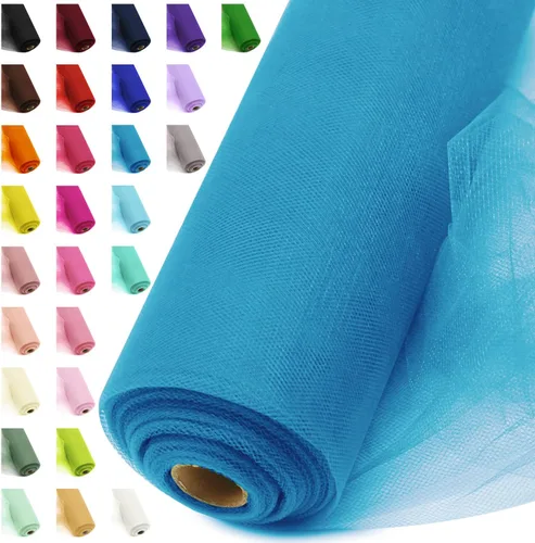 Vista 43 de Rollos de tela de tul, 54 pulgadas por 10 yardas (30 pies), cinta de tul para decoración de fiestas de boda, rollo de tela transparente en bobina