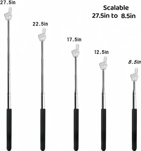 Vista 2 de Puntero retráctil para maestros de aula, puntero de mano extensible, palillo de lectura de mini dedo, forma de dedo para lectura de estudiantes
