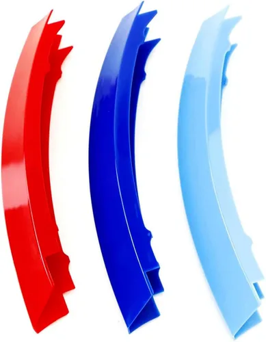 Vista 3 de Tiras de rejilla insertadas tricolores compatibles con BMW 2003-2006 E53 X5, parrilla central de riñón de 7 vigas