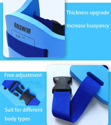 Vista 5 de Cinturón de ejercicio de flotación de EVA para natación, cinturón ajustable para entrenamiento de natación, herramientas de entrenamiento