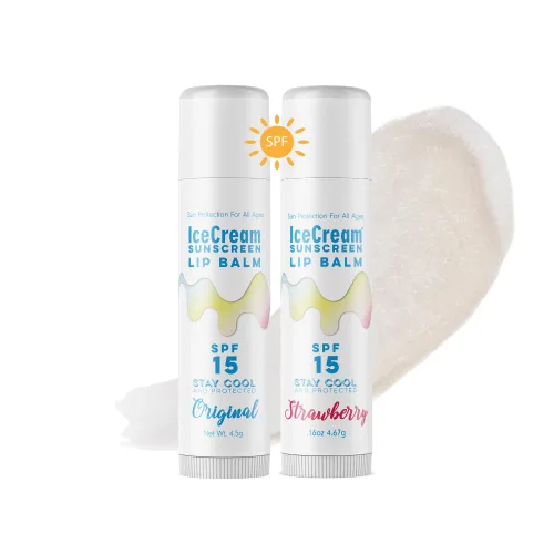 Vista 2 de IceCream Bálsamos labiales con protector solar, protector solar para labios, protector solar resistente al agua para labios, cuidado de labios