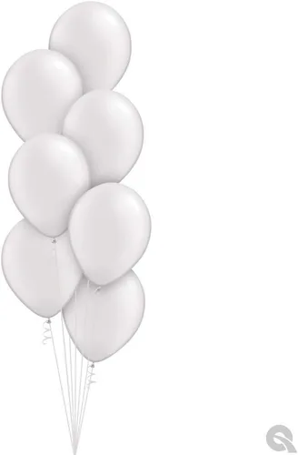 Vista 4 de Qualatex 43788 Globos de látex blanco perla, 11 pulgadas, color blanco, paquete de 100