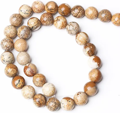Vista 26 de 100 cuentas de piedra multicolor natural de 0.236 pulgadas (0.236 in), cuentas espaciadoras sueltas redondas para hacer pulseras, collares, aretes