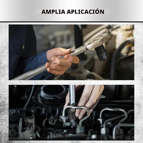 Vista 7 de Juego de llaves de vaso E-Torx invertidas de 17 piezas, acero Cr-V de impacto prémium E4 - E24 Star hembra para llave de impacto 1/2 3/8 1/4 Kit