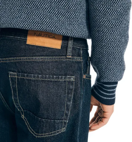 Vista 3 de Nautica Pantalones de mezclilla para hombre, de ajuste holgado, con 5 bolsillos
