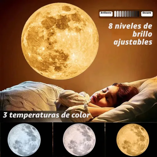 Vista 4 de Proyector de Luz Nocturna de Luna Sin Decoloración, Lámpara de Luna con Alimentación USB, Proyector de Luz Nocturna de Ambiente Romántico