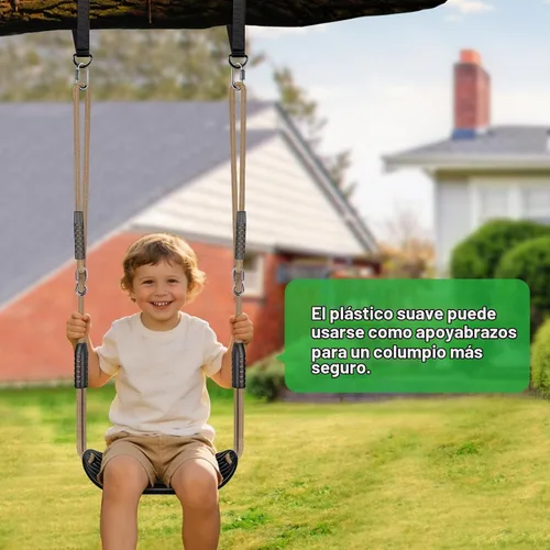Vista 3 de BeneLabel Asiento de columpio resistente con cuerda ajustable, asientos de columpio de plástico para niños, asiento de columpio negro de repuesto 1