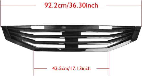 Vista 5 de Para Honda Accord 2 puertas Coupe 2008-2010 Parrilla Parachoques Delantero Negro Brillante