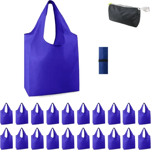 Vista 36 de BeeGreen Bolsas de comestibles reutilizables de Navidad con bolsa de almacenamiento con cremallera, paquete de 10 bolsas de compras reutilizables a