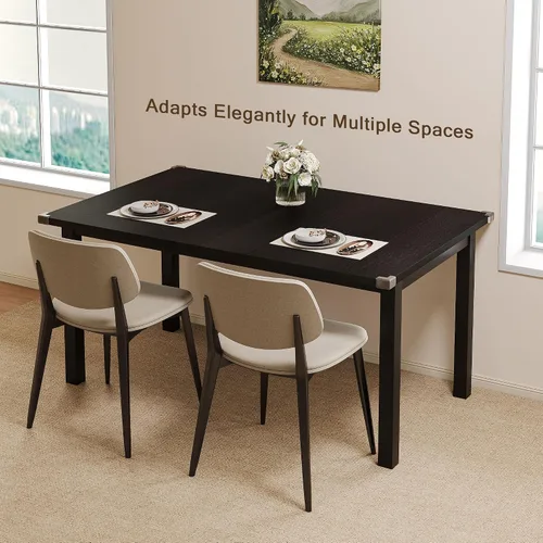 Vista 8 de Einhomn - Mesa de comedor moderna y extensible para 4-6 personas, mesa de cocina estilo granja de 63", mesas rectangulares para comedor, cocina