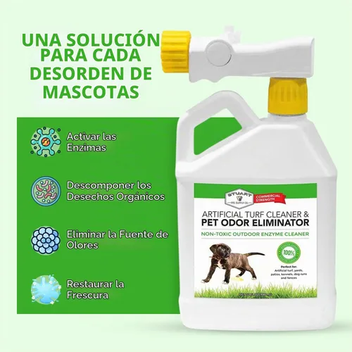 Vista 4 de Stuart Pet Supply - Limpiador de césped artificial y eliminador de olores de mascotas al aire libre es ideal para patios, césped artificial