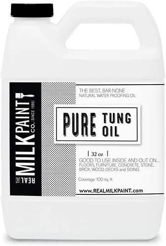 Vista 7 de Real Milk Paint, Aceite de Tung Puro para Acabado de Madera, Tablas de Cortar, Muebles de Exterior, Bloques de Carnicero, Pisos de Madera, Grado