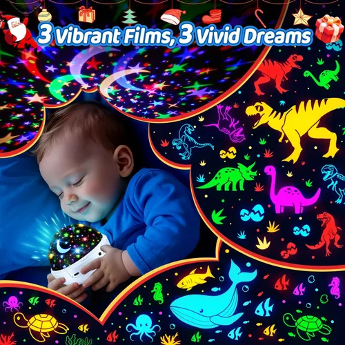 Vista 2 de COOLNIGHT Decoración de habitación para niños, 93 iluminación+3 películas, decoración de habitación infantil, control remoto+regulable+luz nocturna