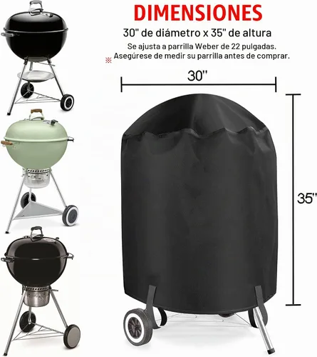Vista 2 de Funda para parrilla, cubierta de parrilla de gas de 22 pulgadas, impermeable, resistente a la intemperie, resistente a los rayos UV y a la Negro