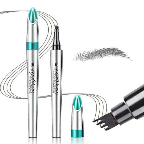 Vista 14 de Lápiz de cejas Microblading de 4 puntos para levantar cejas y arrebatar, maquillaje de ojos de larga duración, impermeable, cabello natural