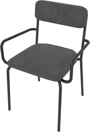 Vista 5 de Manhattan Comfort Whythe - Silla de comedor moderna de piel sintética, diseño simple, color negro