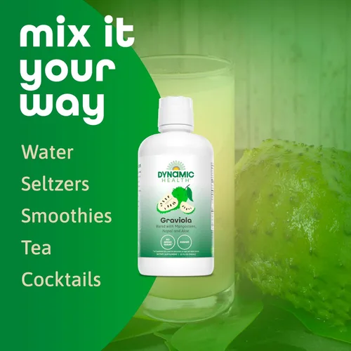 Vista 5 de Dynamic Health Mezcla de graviola, mangostán, nopal y aloe, 100% orgánico, sin aditivos, soporte del sistema inmunológico, antioxidante, vegano, sin