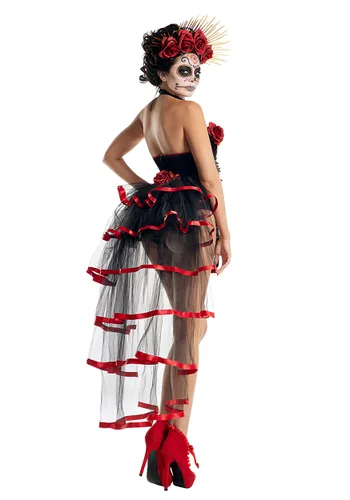Vista 2 de Disfraz Sexy de La Muerta para Mujer Multicolor