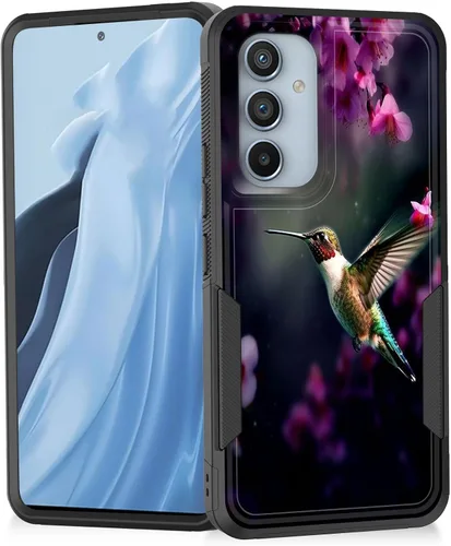 Vista 132 de Funda para Galaxy A14 5G, resistente de doble capa híbrida de policarbonato duro, goma suave, a prueba de golpes, funda protectora resistente