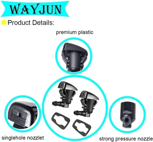Vista 3 de WayJun 8S4Z17603AA - Boquilla para limpiaparabrisas con chorro de agua compatible con Ford Focus 2008-2011 Edge 2007-2011 Edge 2007-2010 Lincoln MKX