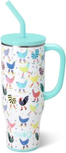 Vista 30 de Swig Life - Taza Mega de 40 onzas, Taza de 40 oz con asa, apta para vasos, apta para lavavajillas, taza aislada extra grande, acero inoxidable