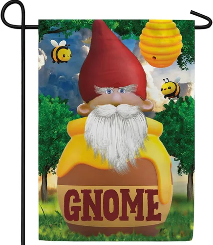 Vista 36 de A Little Rain Gnome Umbrella Garden Flag 12.5" x 18" Double Sided