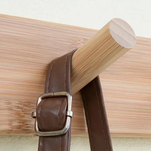Vista 4 de SKOLOO Perchero de Pared de Bambú Montado en la Pared, 16 Pulgadas de Agujero a Agujero, 5 Clavos de Bambú para Pared para Colgar Ropas, Batas