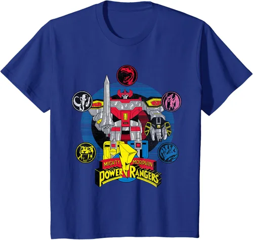 Vista 44 de Power Rangers Camiseta Megazord Asfalto