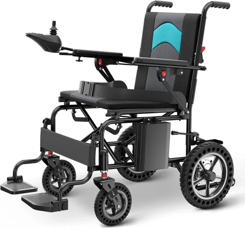 Vista 14 de AIRHOT Silla de ruedas eléctrica plegable para adultos, 15 millas de autonomía de viaje, silla de ruedas eléctrica con capacidad de peso de 300