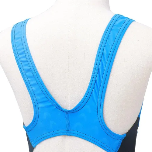 Vista 6 de GLIGLITTR Traje de baño deportivo de una pieza para niñas, traje de baño negro para natación, práctica en equipo, competencia, playa, deportes