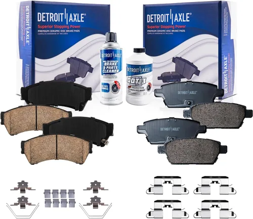 Vista 30 de Detroit Axle - Pastillas de freno de cerámica delanteras Reemplazo de pinza de freno derecha para Dodge Ram 1500 Dakota, Ram 1500 Classic - Juego