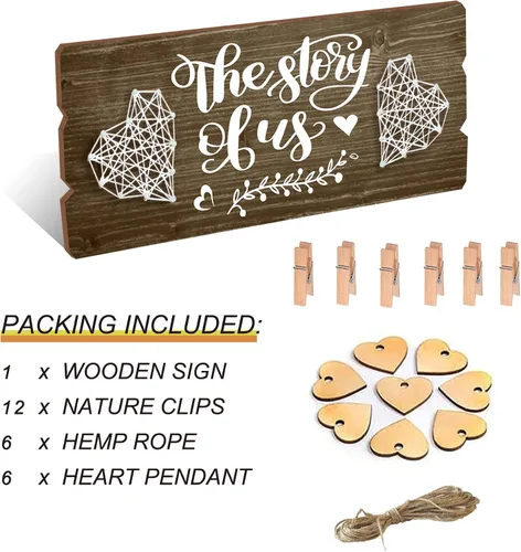 Vista 3 de Yudarte Regalo de despedida de soltera para novia, regalos de compromiso de boda para mujeres, novia futura - Tabla para colgar fotos para parejas