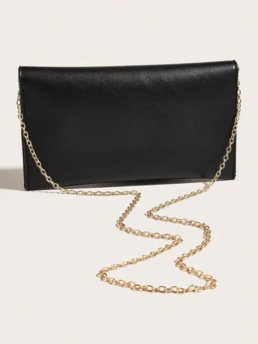 Vista 2 de SweatyRocks Bolso cruzado de cuero con correa de cadena para mujer, bolso mediano de embrague de noche