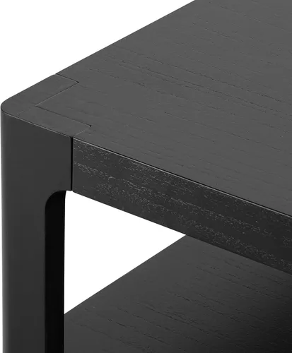 Vista 4 de Mesa auxiliar moderna de estilo simple con estante abierto para muebles de sala de estar, color negro