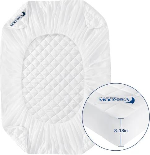 Vista 5 de Protector de colchón Queen impermeable, absorbente, funda de colchón tamaño Queen, protector de colchón acolchado ajustable con bolsillo profundo