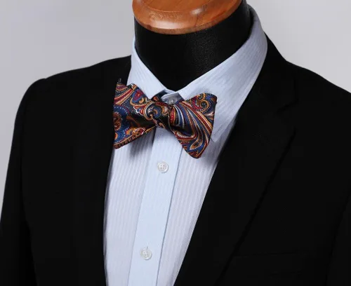 Vista 75 de HISDERN Pajaritas para hombre, corbatín de cachemira para hombre, corbata de lazo y bolsillo cuadrado, juego formal de esmoquin para boda