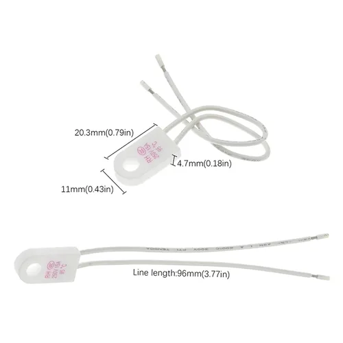 Vista 6 de 5PCS RH/Tf 95 115 125 130 135 150 180 230Degrees Celsius 15A 250V Temperature Fuse Thermal Links Over Temperature Protector(135C 15A)