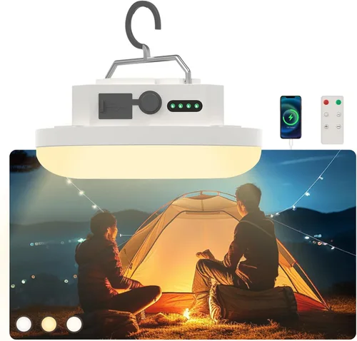 Vista 11 de 2 luces colgantes recargables de 4000 lm con imán 4 modos de iluminación, linterna LED portátil ultra brillante, LED impermeable IPX5