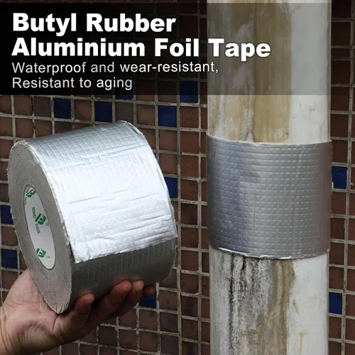 Vista 5 de BOMEI PACK Cinta de butilo para reparación de fugas de 0.059 in x 4 pulgadas de ancho x 33 pies de largo, cinta de sellado impermeable de papel