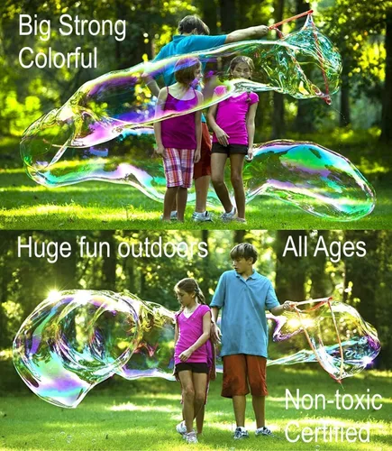 Vista 3 de BUBBLETHING Original Big Bubbles Wand & Mix para solución de burbujas de 2.7 galones