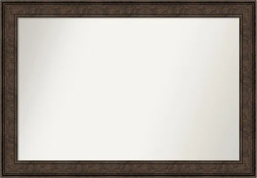 Vista 1053 de Amanti Art Espejo de pared personalizado no biselado (25 x 25 pulgadas), marco de bronce acentuado, varios tamaños personalizados, espejo de baño
