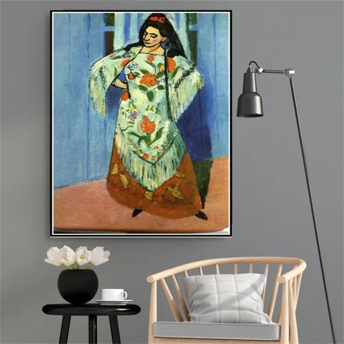 Vista 2 de Pintura de lorette con turbante y chaleco amarillo por Henri Matisse DIY Kit de pintura de diamantes para adultos, kit de pintura de diamante
