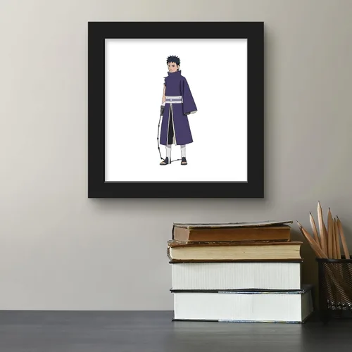 Vista 5 de Gallery Pops Naruto Shippuden - Arte de pared de Obito Uchiha, versión enmarcada negra, 12 x 12 pulgadas