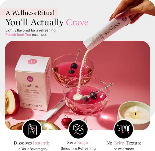 Vista 5 de momentM Synthesis - Colágeno a base de plantas para mujeres y hombres, péptidos en polvo para cabello, piel, uñas y articulaciones, péptidos