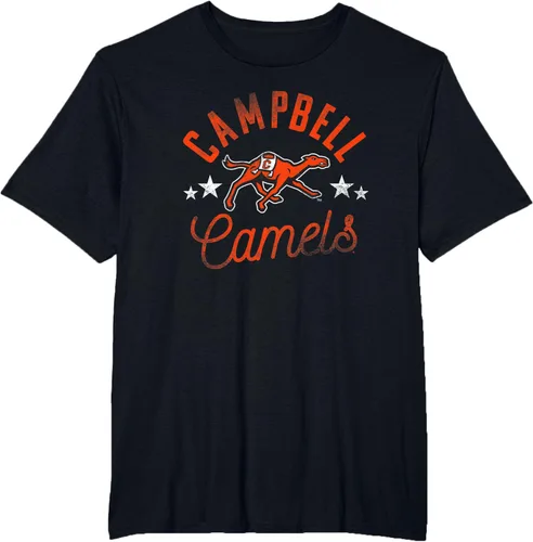 Vista 3 de Camiseta Campbell University Fighting Camels Logo, Negro